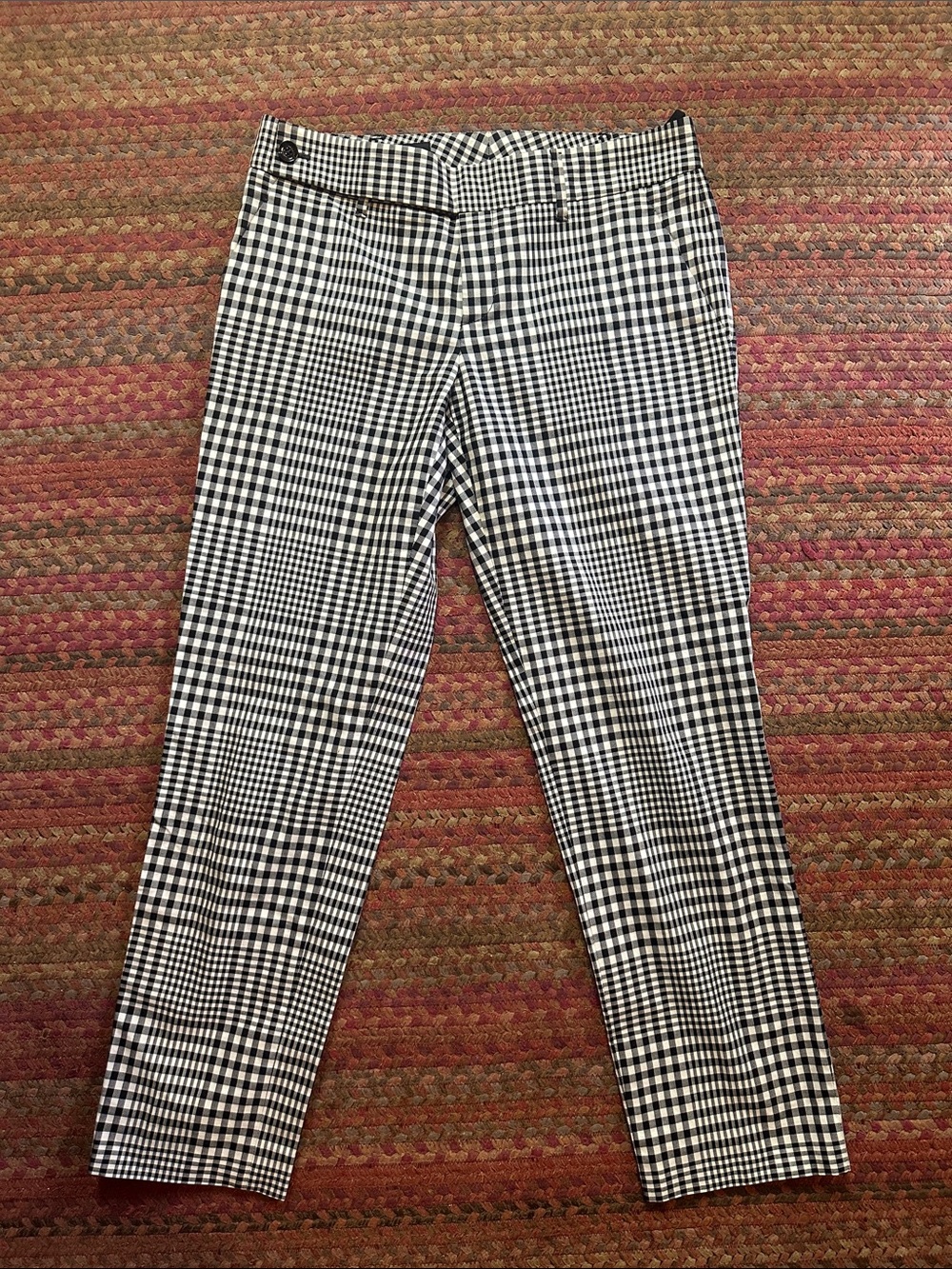 VTG GUCCI Classic Black & White Checkered TROUSER Pants cotton/silk